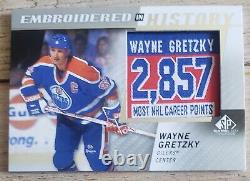 2021-22 UD SP Game Used Wayne Gretzky Embroidered in History 2857 Patch card #74