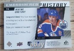2021-22 UD SP Game Used Wayne Gretzky Embroidered in History 2857 Patch card #74