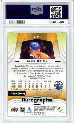 2021-22 Upper Deck Synergy Wayne Gretzky Autographs PSA 9 Auto