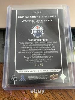 2022-23 Upper Deck Black Diamond Cup Winner #CW-WG Wayne Gretzky AUTO #'d 17/25