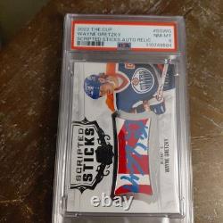 2022 The Cup Wayne Gretzky Scripted Sticks /15 MEM Auto PSA 8