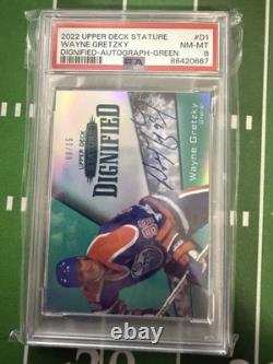 2022 Upper Deck Dignified Green Wayne Gretzky Auto /15 PSA 8