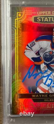 2022 Upper Deck Stature Wayne Gretzky Photo Variant Red Auto 5/5 #1 Psa 8