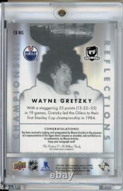 2022 Upper Deck The Cup #cr-wg Wayne Gretzky Champion Reflections Auto /35