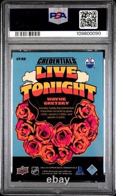 2023 Upper Deck Credentials #LT20 Wayne Gretzky Live Tonight SSP PSA 9