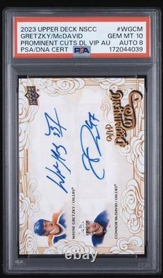2023 Upper Deck Prominent Cuts Dual Vip Autograph Connor Mcdavid / Wayne Gretzky