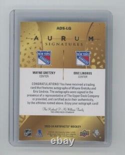2024 Upper Deck Artifacts Wayne Gretzky Eric Lindros Purple Aurum Dual Auto 1/1