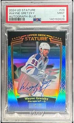 2024 Upper Deck Stature Wayne Gretzky Auto Blue /25 #26 Sp Auto Ssp Psa 9
