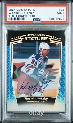 2024 Upper Deck Stature Wayne Gretzky Auto Blue /25 #26 Sp Auto Ssp Psa 9