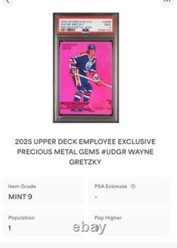 2025 UD Employee Exclusive Wayne Gretzky Precious Metal Gems PMG PSA 9 Pop 1 No^