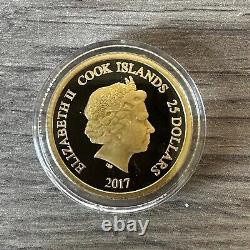 #26/100 2017 Upper Deck Grandeur Wayne Gretzky Coin 1/4oz AU Troy Gold. 9999