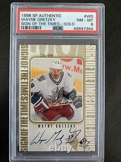 98-99 UD SP Authentic Hockey Sign Of The Times GOLD Wayne Gretzky PSA 8 /99 AUTO