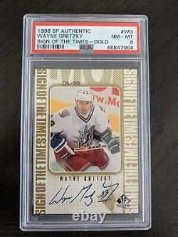98-99 UD SP Authentic Hockey Sign Of The Times GOLD Wayne Gretzky PSA 8 /99 AUTO