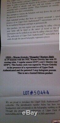 Autographed/Signed Wayne Gretzky Hespeler Hockey Stick Upper Deck Authenticated