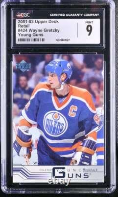 CGC Mint 9 2001-02 Upper Deck Retail Young Guns 424 Wayne Gretzky