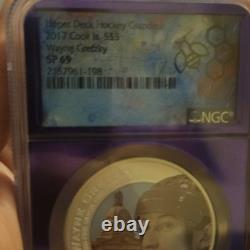 Cook Islands $5 Upper Deck Hockey Grandeur Silver 2017 SP69 Wayne Gretzky pop 7