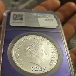 Cook Islands $5 Upper Deck Hockey Grandeur Silver 2017 SP69 Wayne Gretzky pop 7