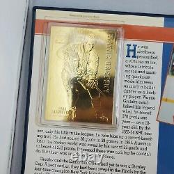 Danbury Mint Wayne Gretzky Set of Four 22kt Gold Upper Deck Cards in Album