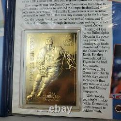 Danbury Mint Wayne Gretzky Set of Four 22kt Gold Upper Deck Cards in Album