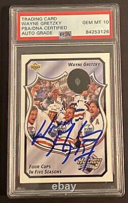 Gem Mt 10 Auto Psa Wayne Gretzky Signed 1992 Upper Deck Hockey Heroes Card