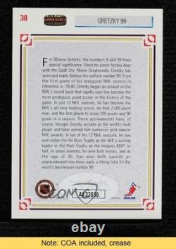 JSA Certified 1991-92 Upper Deck Wayne Gretzky #38 COA Auto HOF READ 0h6
