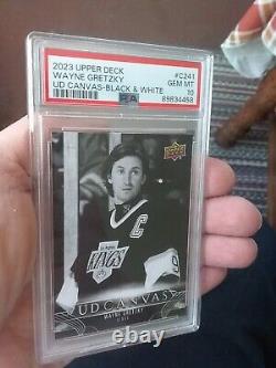 PSA 10 GEM MINT 2023-24 Upper Deck Wayne Gretzky UD Canvas Black And White C241
