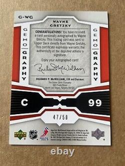 RARE 2005/06 UD Black Diamond Gemography Ruby SP FLAWLESS AUTO Wayne Gretzky /50