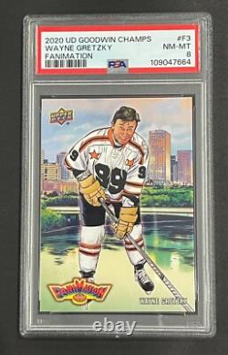 RARE 2020 UD Goodwin Champs Fanimation Wayne Gretzky F3 PSA 8 RARE