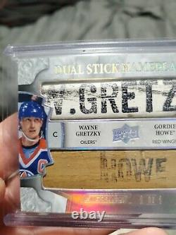 Rare! Gretzky / Howe 2019-20 Ud Engrained Dual Stick Nameplates