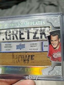 Rare! Gretzky / Howe 2019-20 Ud Engrained Dual Stick Nameplates