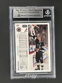 Signed 1991-92 Upper Deck Wayne Gretzky La Kings Bas Auto Beckett Bgs Great One