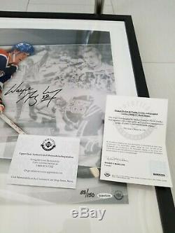 UDA Upper Deck Michael Jordan Wayne Gretzky Auto Signed 36x18 Framed Photo /150