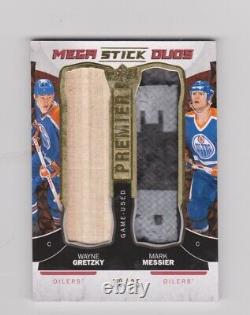 UD Premier Stick Duos 20/25 Gretzky Messier Game Used 2015 Oilers Gold Version