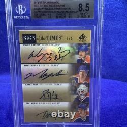 Upper Deck 2012-13 SP Authentic UDC114762 2/5 BGS 8.5 Gretzky Auto Oilers HOF