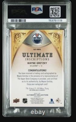 Upper Deck 2021-22 Ultimate UI-WG Wayne Gretzky Oilers Hard Signed Auto PSA 8