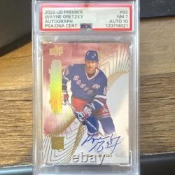 Upper Deck 2022 UD Premier Wayne Gretzky Hard Signed Auto #93 PSA 7 Auto 10