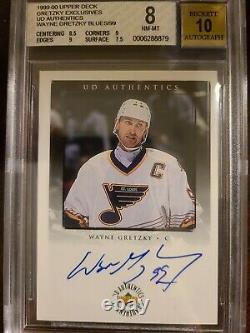 Upper Deck Ud Authentics Wayne Gretzky Exclusives Signed Bgs 8 Auto 10 Bvg Psa