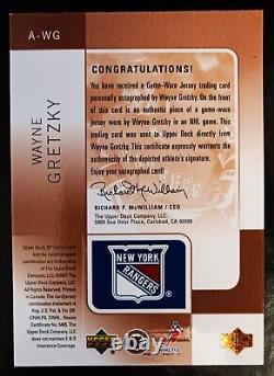 WAYNE GRETZKY-2000 SP Game-Used BRONZE (#284/300) BLUE JERSEY/AUTO/AUTOGRAPH