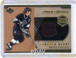 WAYNE GRETZKY 2000 UPPER DECK 500 GOAL CLUB LA KINGS Game-Used JERSEY CARD