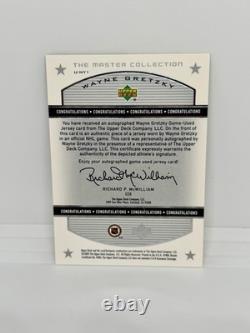 WAYNE GRETZKY 2000 Upper Deck Master Collection Jersey Auto /50 Rangers #U-NY1
