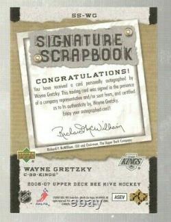 WAYNE GRETZKY 2006-07 Upper Deck Bee Hive NHL Scrapbook Auto Los Angeles Kings