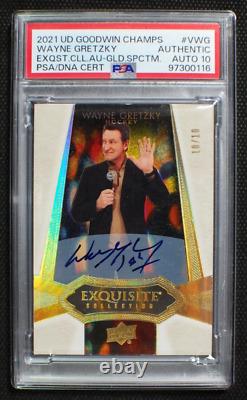 WAYNE GRETZKY 2022 UD EXQUISITE GOLD Spectrum HOF AUTO 10/10 PSA 10 Pop 1