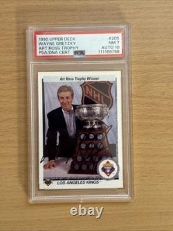 WAYNE GRETZKY AUTOGRAPHED 1990 UPPER DECK ART ROSS TROPHY WINNER PSA NM 7 Auto10