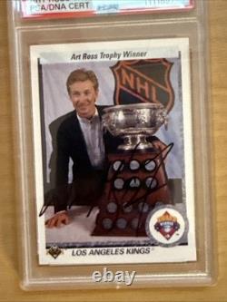 WAYNE GRETZKY AUTOGRAPHED 1990 UPPER DECK ART ROSS TROPHY WINNER PSA NM 7 Auto10