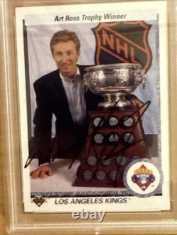 WAYNE GRETZKY AUTOGRAPHED 1990 UPPER DECK ART ROSS TROPHY WINNER PSA NM 7 Auto10
