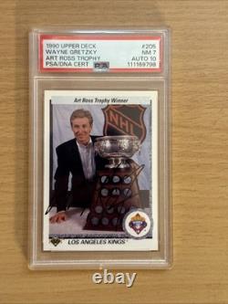 WAYNE GRETZKY AUTOGRAPHED 1990 UPPER DECK ART ROSS TROPHY WINNER PSA NM 7 Auto10