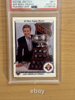 WAYNE GRETZKY AUTOGRAPHED 1990 UPPER DECK ART ROSS TROPHY WINNER PSA NM 7 Auto10
