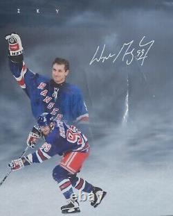 WAYNE GRETZKY SIGNED 16x32 THROUGH THE YEARS CAREER COLLAGE PHOTO FRAMED UDA COA