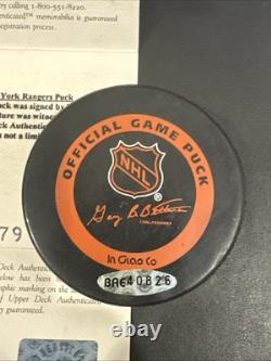 WAYNE GRETZKY Signed Auto Rangers Official Game Puck Upper Deck UDA Coa