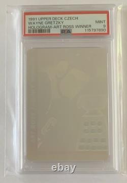 Wayne GRETZKY 1991-92 Upper Deck Czech Hologram Art Ross Winner Graded PSA 9
